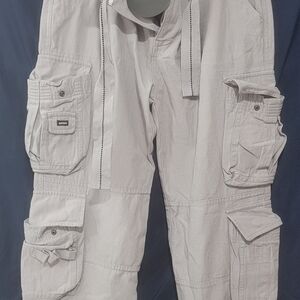 Light Gray Cargo Pants with Multiple Pockets